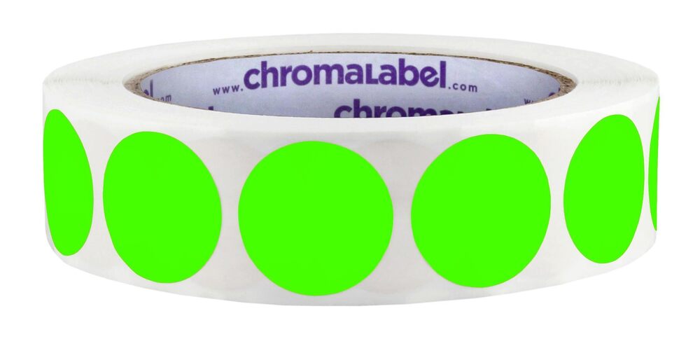 1332 Fluorescent Green High Visibility Round Dots Bright & Permanent